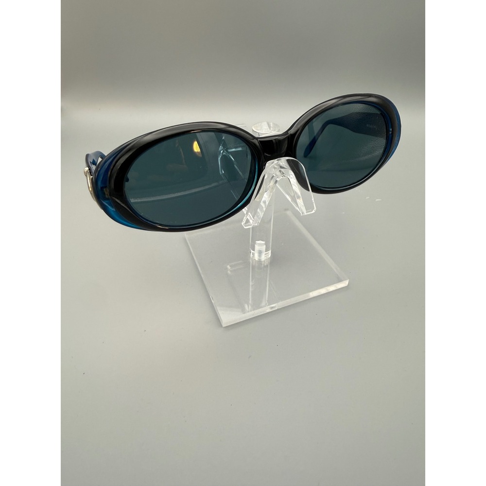 Claudia Carli Sunglasses Blue Black Good Oval Mod 3570 Italian Luxury Cybercore